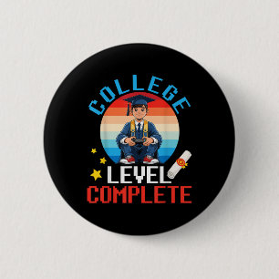 Level der niedlichen Jungen Abschluss Gamer Uni Ko Button