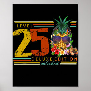 Level entsperrt 25. Geburtstag 25 Jahre Gaming Poster