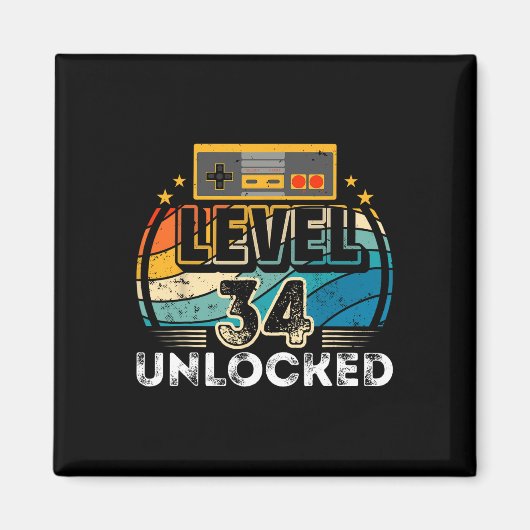 Level &#; Entsperrter Geburtstagskind &#; Videospi Magnet (Vorne)