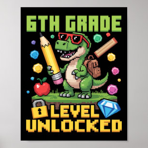 Level freigeschaltet 6. Klasse Dinosaurier Zurück Poster