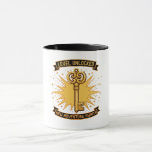Level freigeschaltet Retro-Gaming-Pixel-Art-Schlüs Tasse
