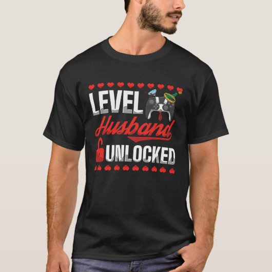 Level Husband Unlocked Gamer Groom Wedding Gaming T-Shirt (Vorderseite)