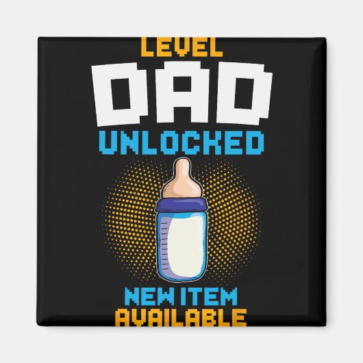 Level Papa freigeschaltet Schwangerschaftsankündig Magnet (Vorne)