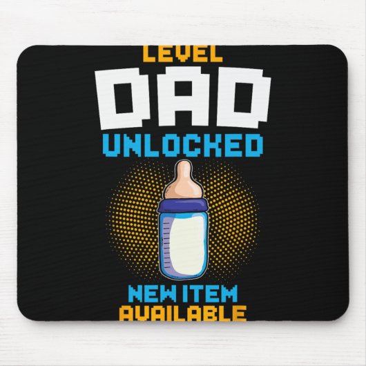 Level Papa freigeschaltet Schwangerschaftsankündig Mousepad (Vorne)