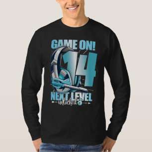 Level Unlock 14. Geburtstag 14 Jahre Boy Girl Gam T-Shirt