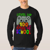 Level Up 100 Days Of School Gamer Game Happy 100th T-Shirt (Vorderseite)