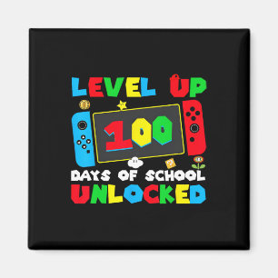 Level Up 100 Tage Schule Freigeschaltet Gamer Vide Magnet