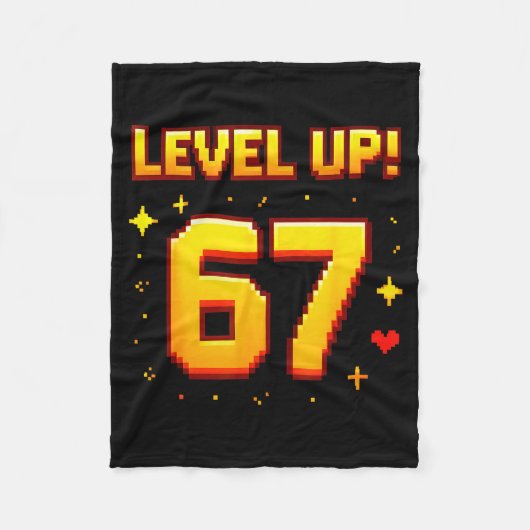 Level Up 67 Funny Gaming 6 7 Meme Gen Alpha Slang  Fleecedecke (Vorderseite)