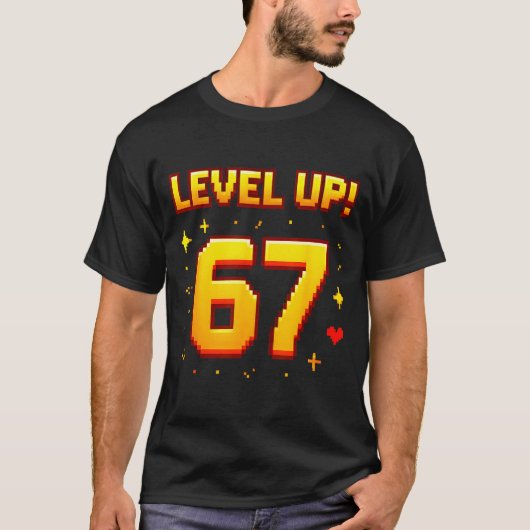 Level Up 67 Funny Gaming 6 7 Meme Gen Alpha Slang T-Shirt (Vorderseite)