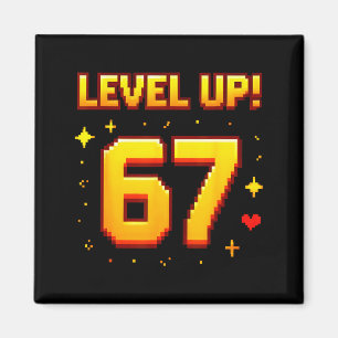 Level Up 67 Lustiges Gaming 6 7 Meme Gen Alpha Sla Magnet