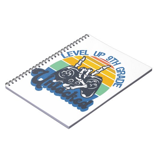 Level Up 9. Klasse - Gaming zurück zur Schule Notizblock (Linke Seite)