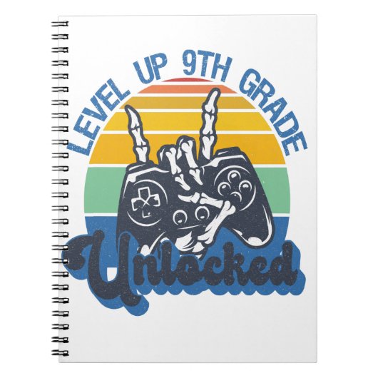 Level Up 9. Klasse - Gaming zurück zur Schule Notizblock (Vorderseite)