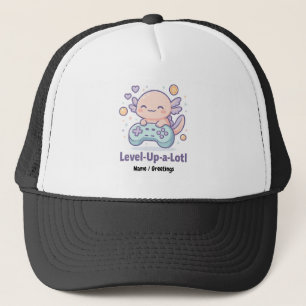 Level-Up-a-Lotl Süßes Gamer Axolotl Kawaii Cozy Truckerkappe