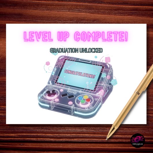 Level Up Abschluss Gratulation Karte