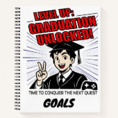 Level Up Abschluss Notebook - Life Goals Journal Notizblock (Vorderseite)