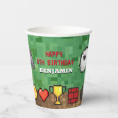 Level Up Arcade Game Birthday Party Pappbecher (Vorderseite)