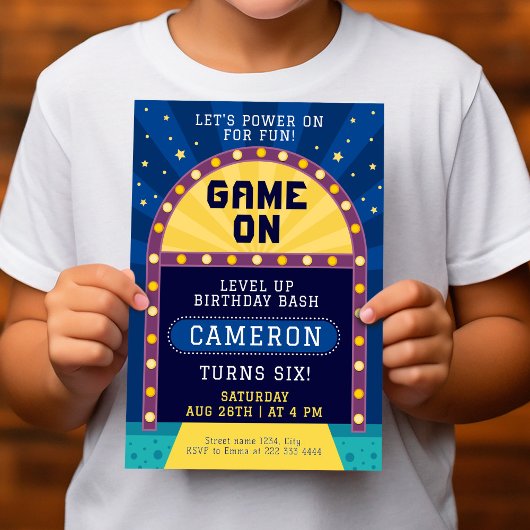 Level up Arcade Game Party Einladung