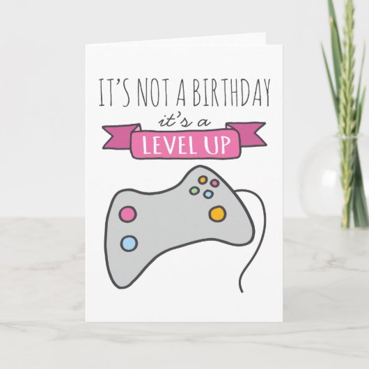 Level Up Birday Card Karte (Vorderseite)