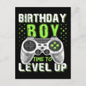 Level Up Birthday Boy Video Game Begleitkarte (Rückseite)