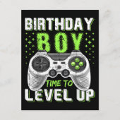 Level Up Birthday Boy Video Game Begleitkarte (Vorderseite)