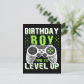 Level Up Birthday Boy Video Game Begleitkarte (Stehend Vorderseite)