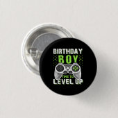 Level Up Birthday Boy Video Game Button (Vorne & Hinten)