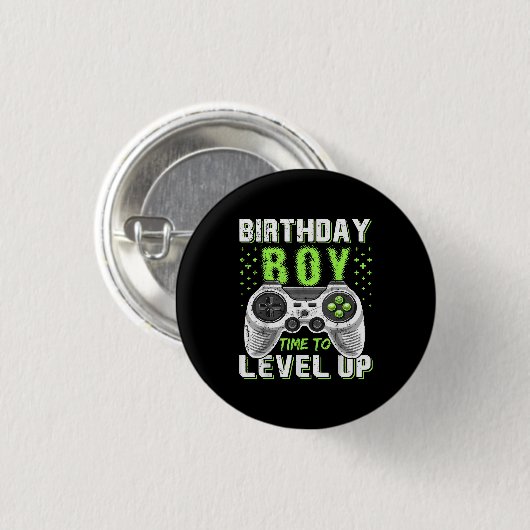 Level Up Birthday Boy Video Game Button (Vorne & Hinten)