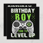 Level Up Birthday Boy Video Game Einladung (Vorne/Hinten)
