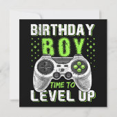 Level Up Birthday Boy Video Game Einladung (Rückseite)