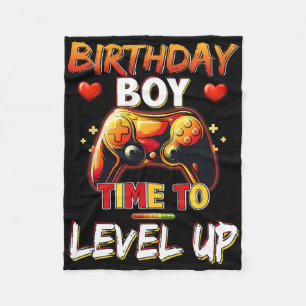 Level Up Birthday Boy Video Game Fleecedecke