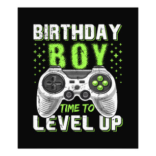 Level Up Birthday Boy Video Game Fotodruck