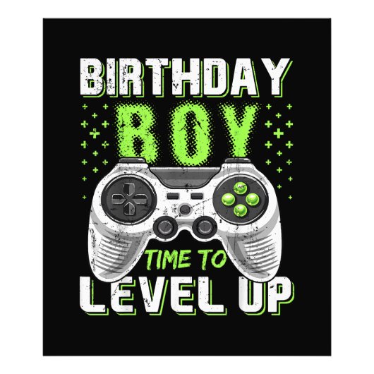 Level Up Birthday Boy Video Game Fotodruck (Vorne)