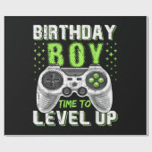 Level Up Birthday Boy Video Game Geschenkpapier (Flach)