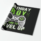 Level Up Birthday Boy Video Game Geschenkpapier (Ungerollt)