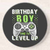 Level Up Birthday Boy Video Game Getränkeuntersetzer (Vorne)