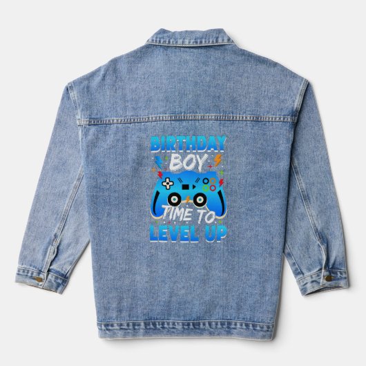 Level Up Birthday Boy Video Game Jeansjacke (Rückseite)