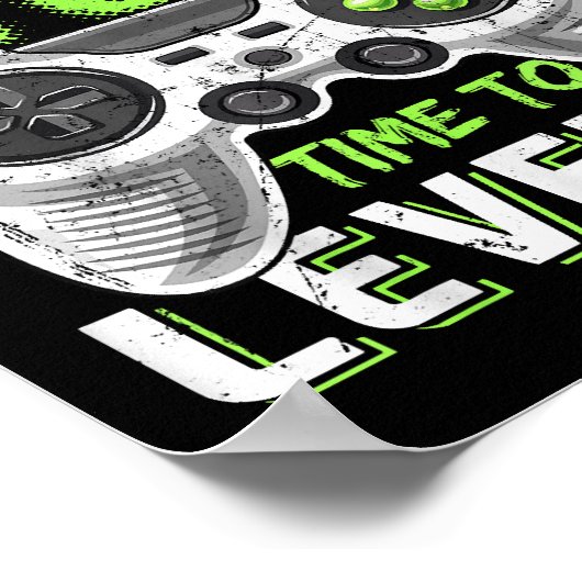 Level Up Birthday Boy Video Game Poster (Ecke)