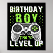 Level Up Birthday Boy Video Game Poster (Vorne)