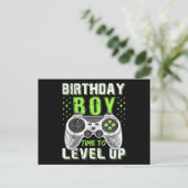 Level Up Birthday Boy Video Game Postkarte (Stehend Vorderseite)