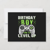Level Up Birthday Boy Video Game RSVP Karte (Rückseite)