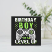 Level Up Birthday Boy Video Game Save The Date (Stehend Vorderseite)