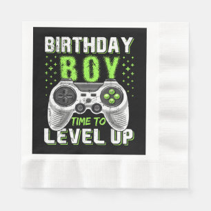 Level Up Birthday Boy Video Game Serviette