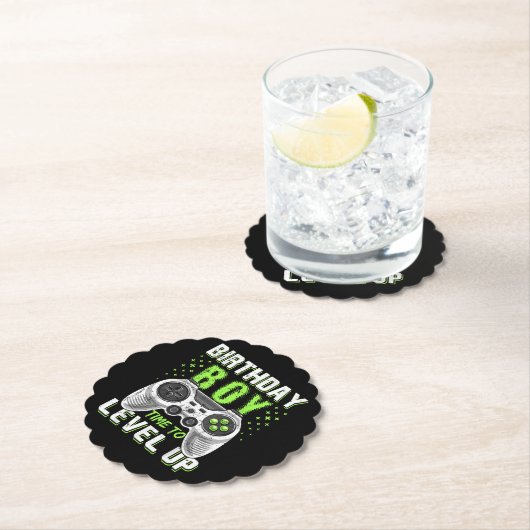 Level Up Birthday Boy Video Game Untersetzer (Vor Ort)