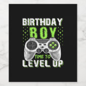 Level Up Birthday Boy Video Game Weinetikett (Einzelnes Label)