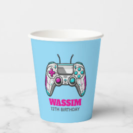 Level Up Birthday Gamer Party Favor, Custom Video  Pappbecher