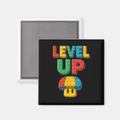 Level-Up-Blockbuchstaben-Powerup-Gamer Magnet (Vorderseite/Rückseite)