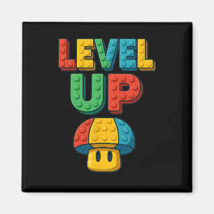 Level-Up-Blockbuchstaben-Powerup-Gamer Magnet