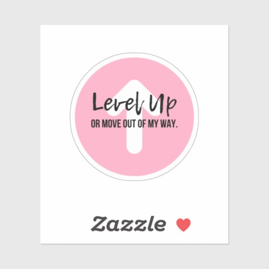 Level Up Boss Lady Positive Message Pink Sticker (Blatt)