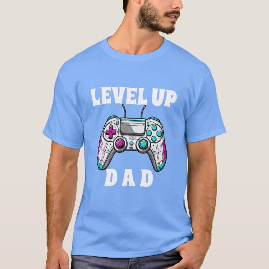 Level Up Dad Gamer Birthday Parent Video Game Them T-Shirt (Vorderseite)