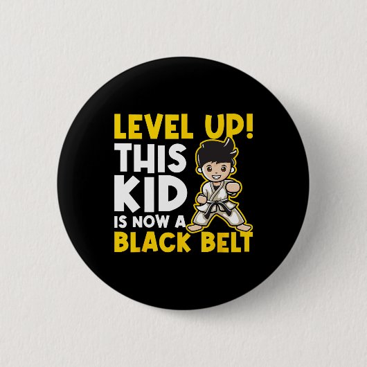 Level Up Dieser Junge Ist Jetzt Ein Schwarzgurtel Button (Vorderseite)